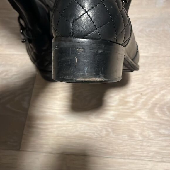 AQUATALIA Oralie Knee-High Stretch Leather Riding Boots Side Zip Quilted, Size 8 - Picture 11 of 15